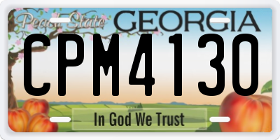 GA license plate CPM4130