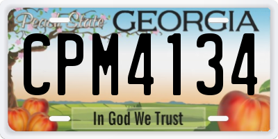 GA license plate CPM4134