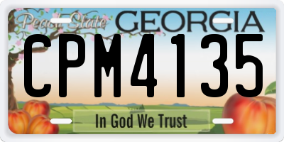 GA license plate CPM4135