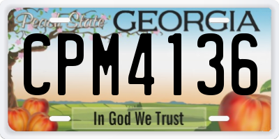 GA license plate CPM4136