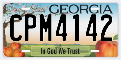 GA license plate CPM4142