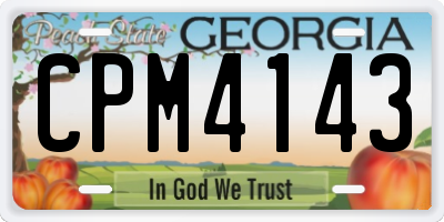 GA license plate CPM4143