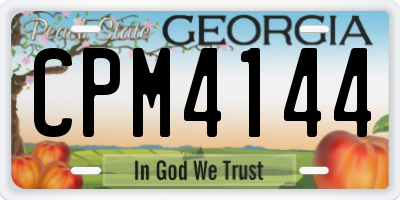 GA license plate CPM4144