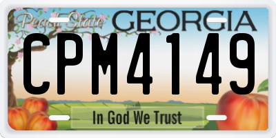 GA license plate CPM4149