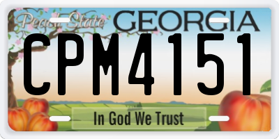 GA license plate CPM4151