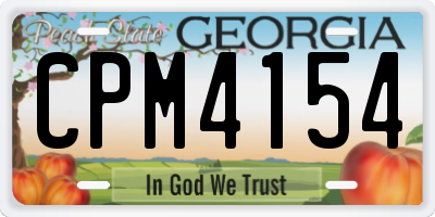 GA license plate CPM4154