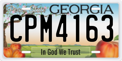 GA license plate CPM4163