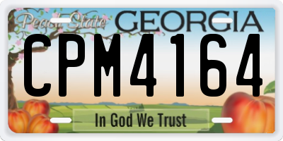 GA license plate CPM4164
