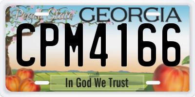 GA license plate CPM4166