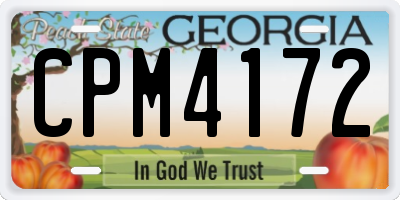 GA license plate CPM4172