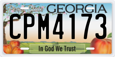 GA license plate CPM4173