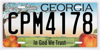 GA license plate CPM4178