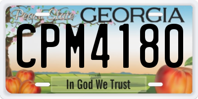 GA license plate CPM4180