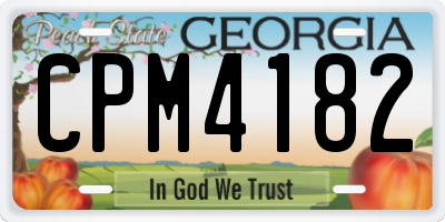 GA license plate CPM4182