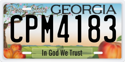 GA license plate CPM4183