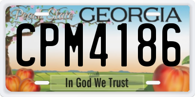GA license plate CPM4186