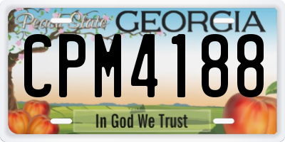 GA license plate CPM4188