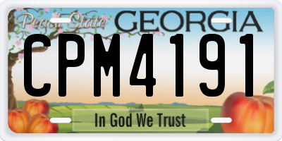 GA license plate CPM4191