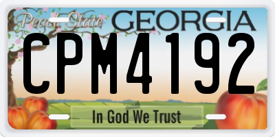 GA license plate CPM4192