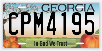 GA license plate CPM4195