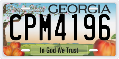 GA license plate CPM4196