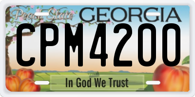 GA license plate CPM4200