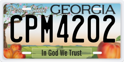 GA license plate CPM4202