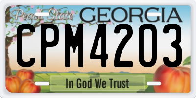 GA license plate CPM4203