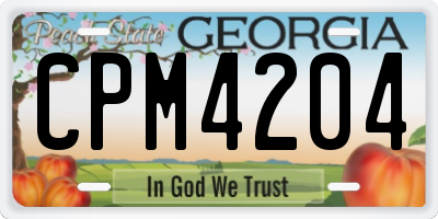 GA license plate CPM4204