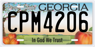 GA license plate CPM4206