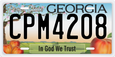 GA license plate CPM4208