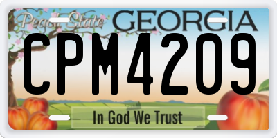 GA license plate CPM4209