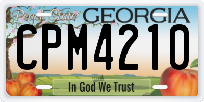 GA license plate CPM4210
