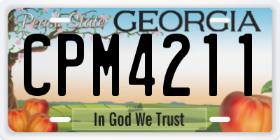 GA license plate CPM4211