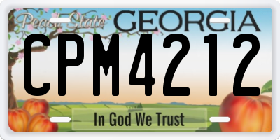 GA license plate CPM4212