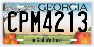 GA license plate CPM4213