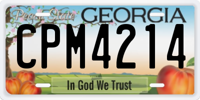 GA license plate CPM4214