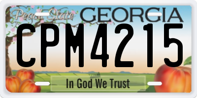 GA license plate CPM4215
