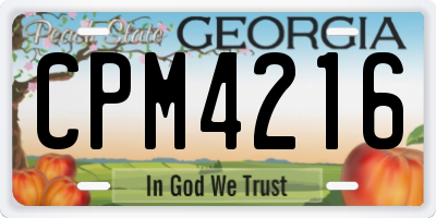 GA license plate CPM4216