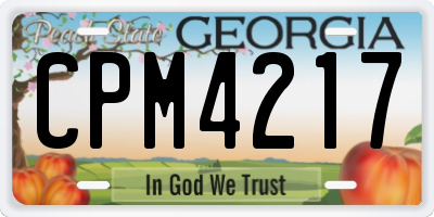 GA license plate CPM4217