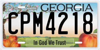 GA license plate CPM4218