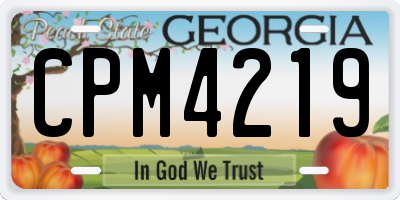 GA license plate CPM4219