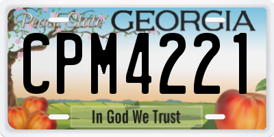 GA license plate CPM4221
