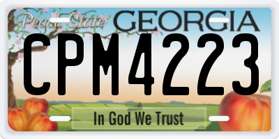GA license plate CPM4223