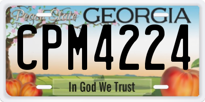 GA license plate CPM4224