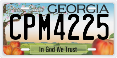 GA license plate CPM4225