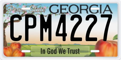GA license plate CPM4227