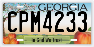GA license plate CPM4233