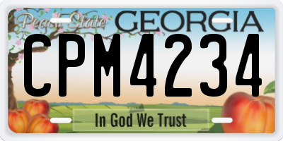 GA license plate CPM4234