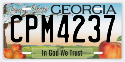 GA license plate CPM4237